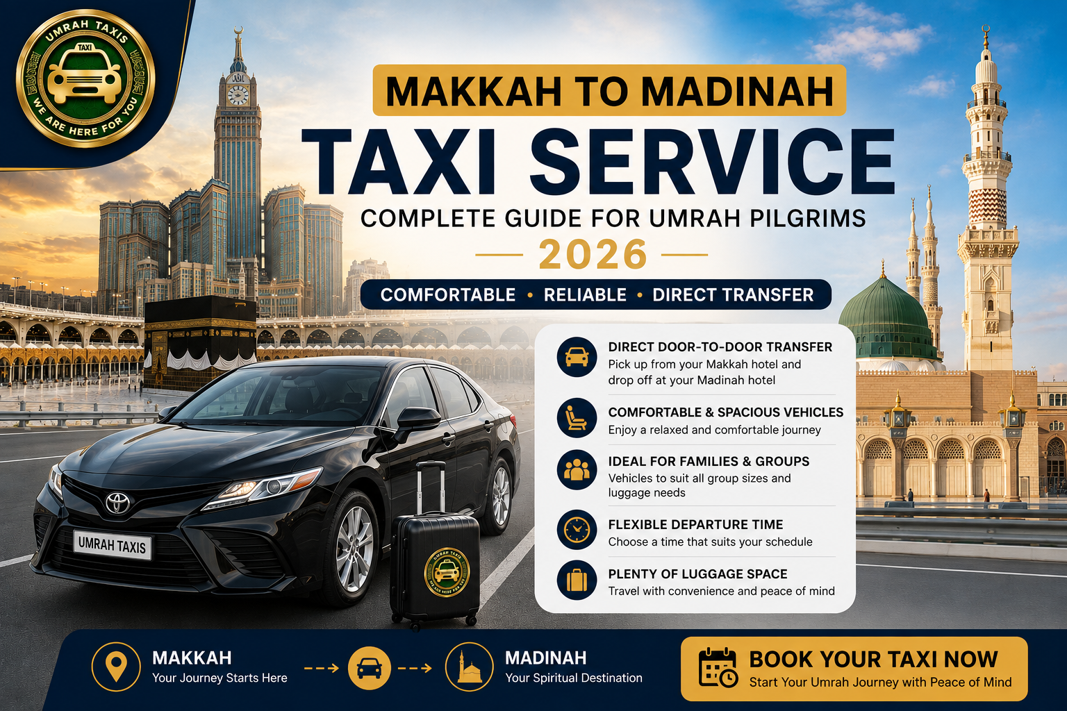 Makkah to Madinah Taxi – Complete Guide for Umrah Pilgrims 2026